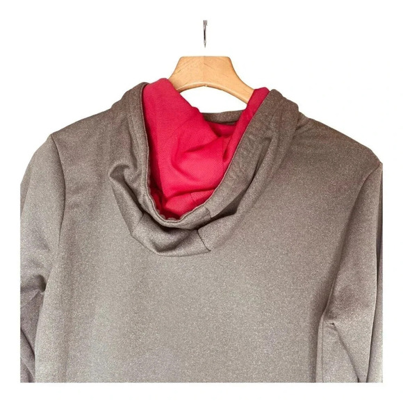 Nike Dri-Fit Women's Gray & Pink Long Sleeve Athletic Pullover Sweatshirt Hoodie - Picture 4 of 10